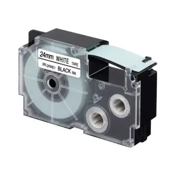 Labeltape Casio XR-24WE1 zwart op wit