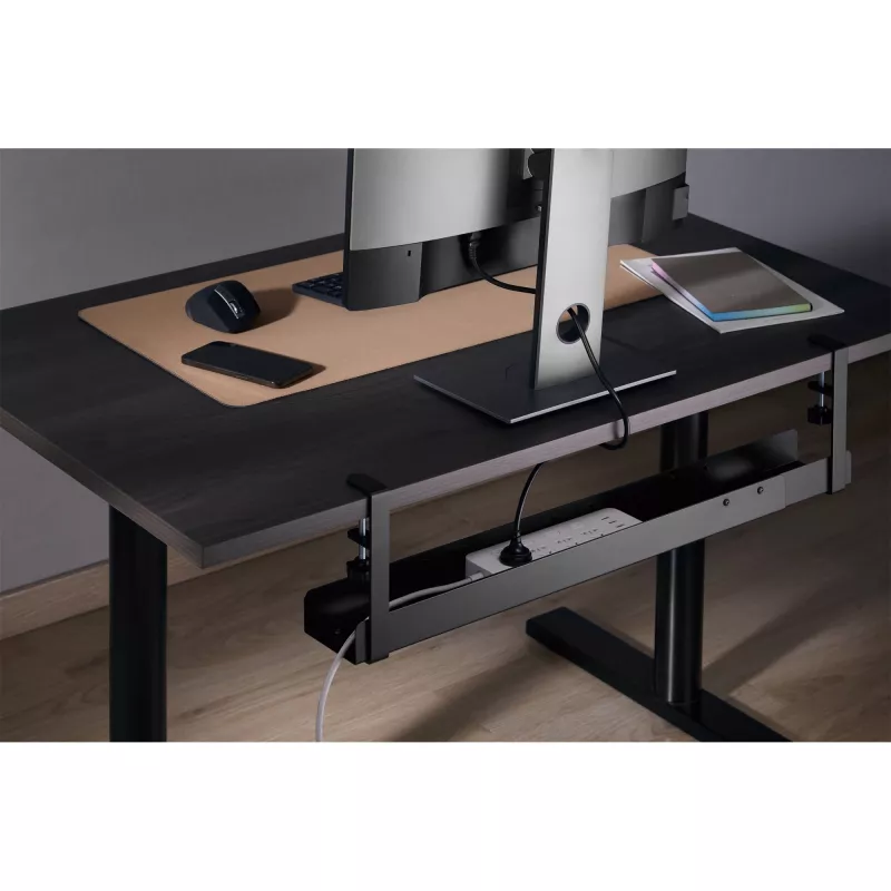 InLine universele kabelgoot 3-standen (80/100/120 cm) voor montage onder het bureau, zwart