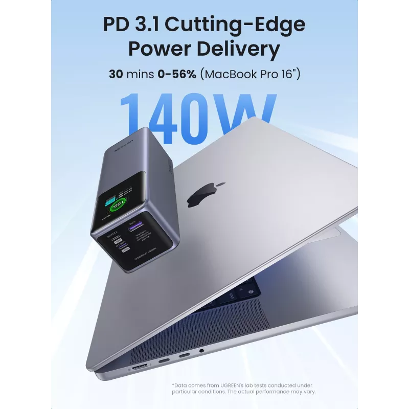 Ugreen 25000mAh 200W snelladen powerbank grijs