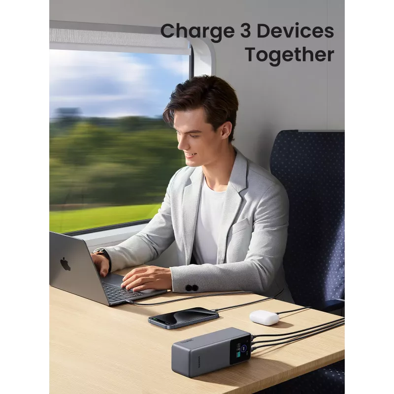 Ugreen 25000mAh 200W snelladen powerbank grijs
