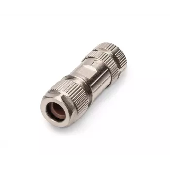 Digitus CAT 6A M12 Jack X-coded IP67 stekker zilver plat