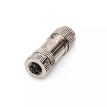 Digitus CAT 6A M12 Jack X-coded IP67 stekker zilver plat