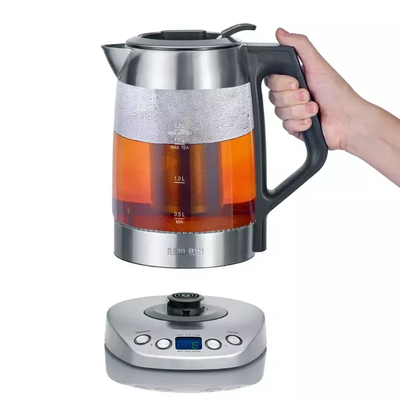 Waterkoker Severin 1,7 L 3000 W zwart roestvrijstaal