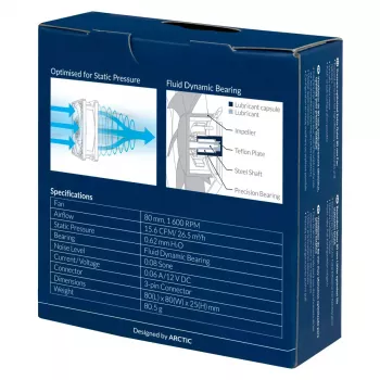 ARCTIC P8 Silent – drukgeoptimaliseerde, extra stille 80-mm-ventilator