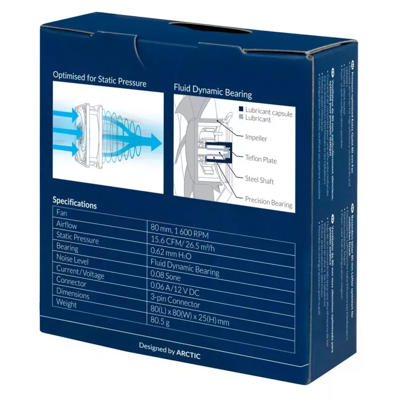 ARCTIC P8 Silent – drukgeoptimaliseerde, extra stille 80-mm-ventilator