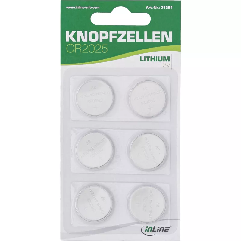 Knoopcel InLine CR2025 3V Lithium 6-pack