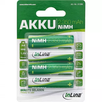 InLine NiMH-accu, Mignon (AA), 2350 mAh, gebruiksklaar