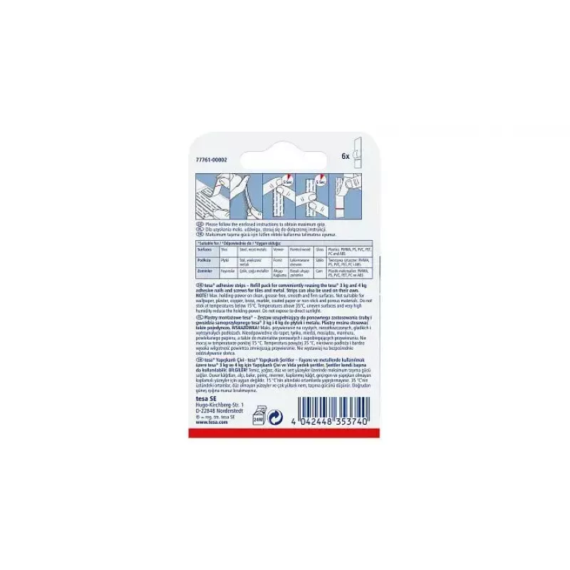Universele haken TESA 77761 indoor wit 6 stuks