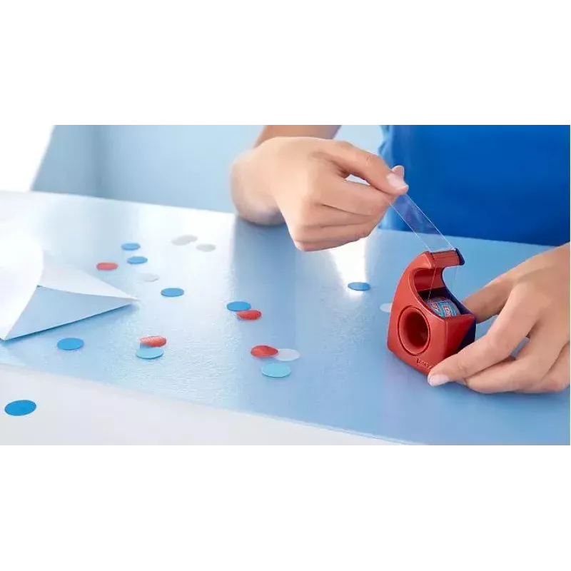 tesa Easy Cut Handdispenser, rood/blauw, voor rollen tot 19 mm x 10 m, leeg