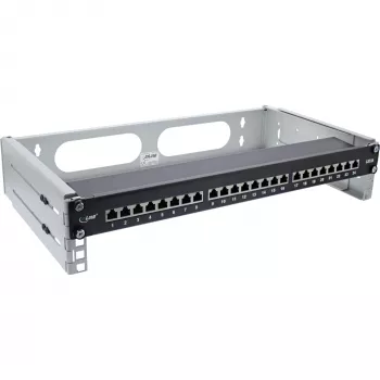 InLine 19 inch opklapbaar rack, 2HE, 24-40cm diep, grijs