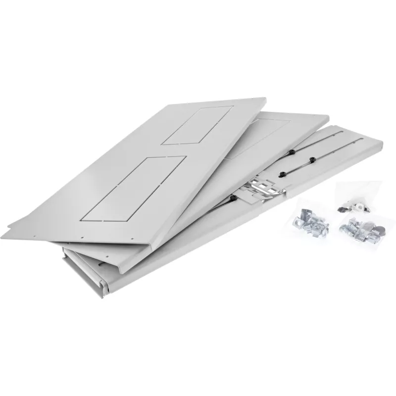 InLine 19 inch opklapbaar rack, 2HE, 24–40 cm diep, met afdekking, grijs