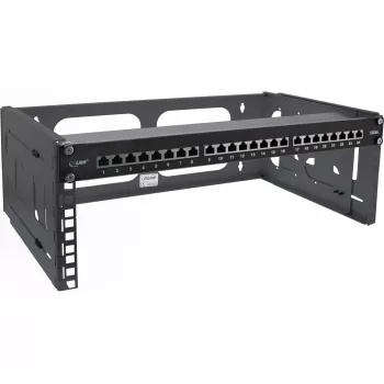 InLine 19 inch opklapbaar rack, 4U, 24-40 cm diep, zwart