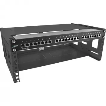 Wandmontage rack InLine 19 inch opvouwbaar rack 4U 24-40cm diep zwart
