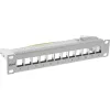 InLine 10 inch patchpanel lege behuizing 12-voudig, voor Keystone-modules, 1HE grijs