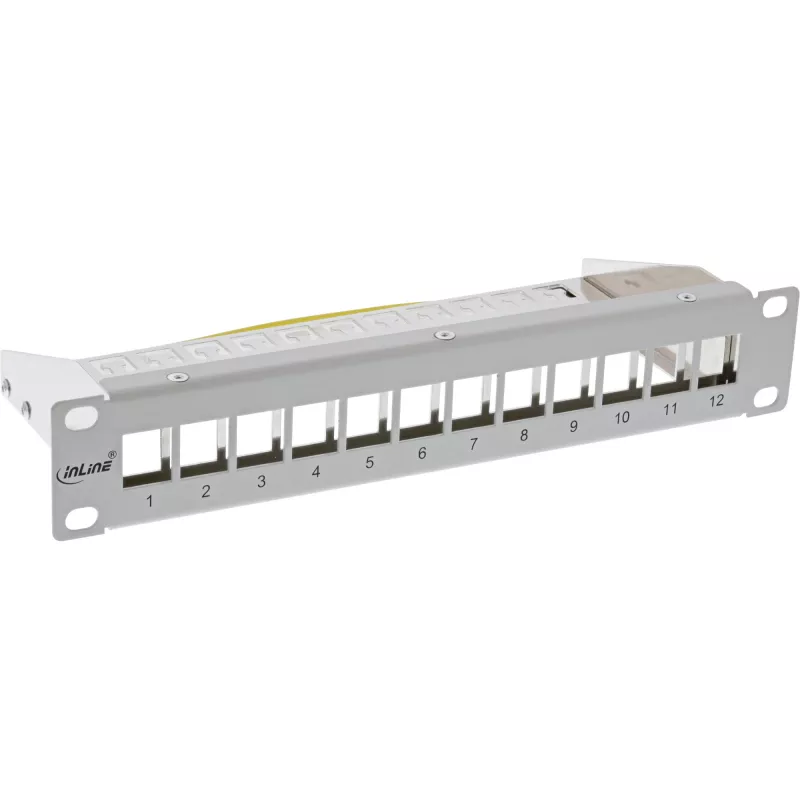 InLine 10 inch patchpanel lege behuizing 12-voudig, voor Keystone-modules, 1HE grijs