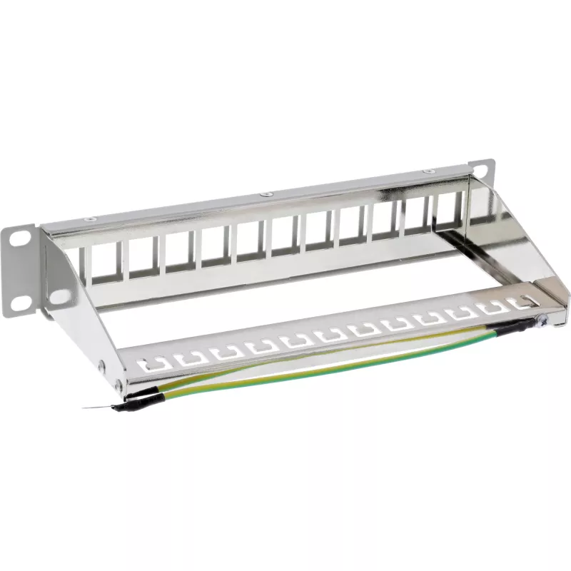 InLine 10 inch patchpanel lege behuizing 12-voudig, voor Keystone-modules, 1HE grijs