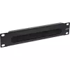 InLine 10 inch kabeldoorvoerblende met borstel, 1HE, RAL 9005 zwart