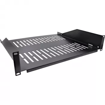 Racklegbord InLine 19 inch 400mm 20kg 2U RAL 9005 zwart