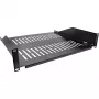 Racklegbord InLine 19 inch 400mm 20kg 2U RAL 9005 zwart