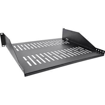 Racklegbord InLine 19 inch 400mm 20kg 2U RAL 9005 zwart