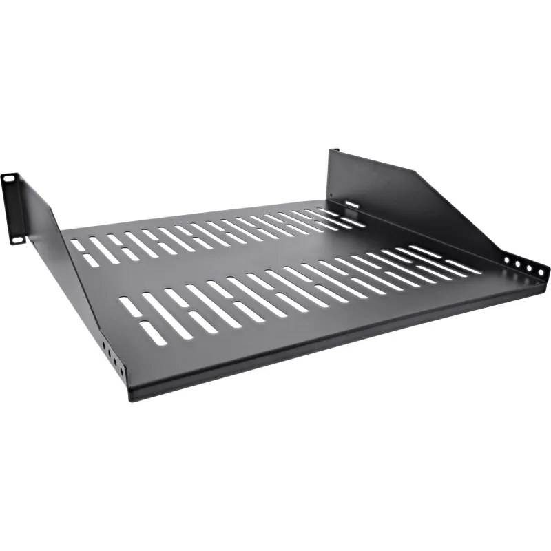 Racklegbord InLine 19 inch 400mm 20kg 2U RAL 9005 zwart