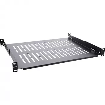InLine 19 inch legbord, 350 mm, 50 kg, 1U, RAL 9005 zwart