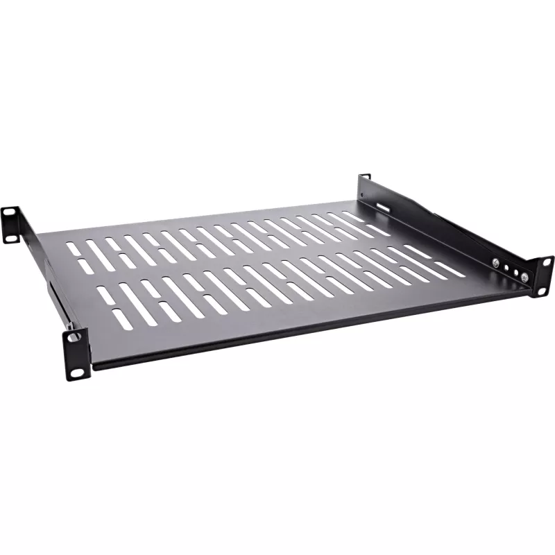 InLine 19 inch legbord, 350 mm, 50 kg, 1U, RAL 9005 zwart