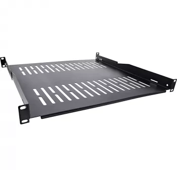 InLine 19 inch legbord, 450 mm, 50 kg, 1HE, RAL 9005 zwart