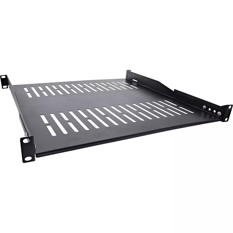 InLine 19 inch legbord, 450 mm, 50 kg, 1HE, RAL 9005 zwart