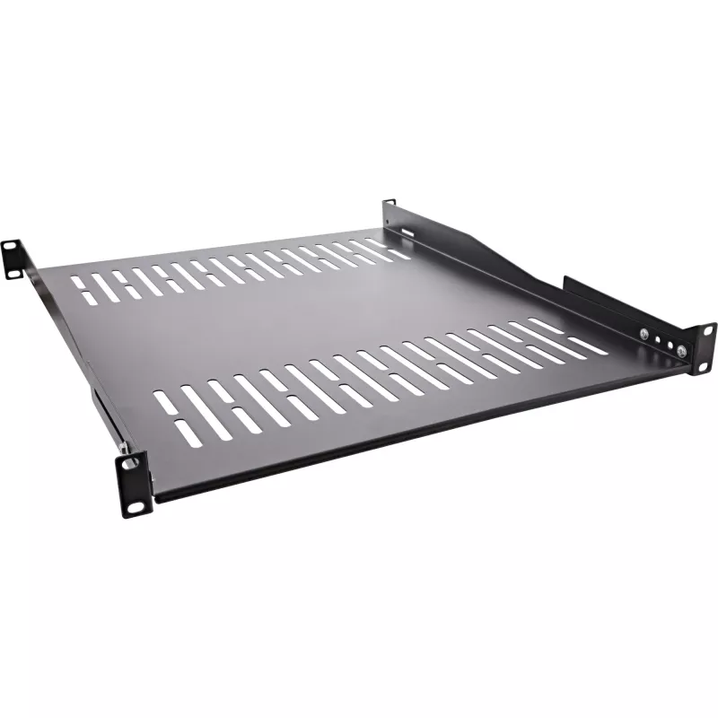 InLine 19 inch legbord, 550 mm, 50 kg, 1U, RAL 9005 zwart