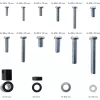 InLine schroevenset 68-delig voor tv-wandbeugel, montageset, wand, zink, 68 st., 100 mm, 150 mm