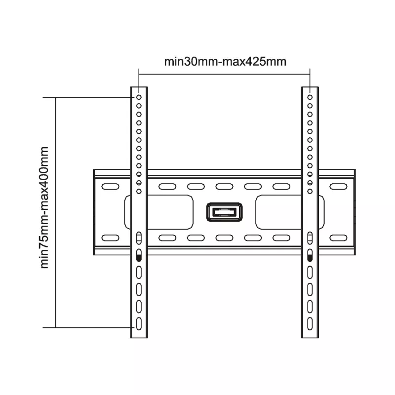 InLine wandbeugel voor TFT / LED / plasma 81 - 140cm 32 - 55 inch max. 75kg