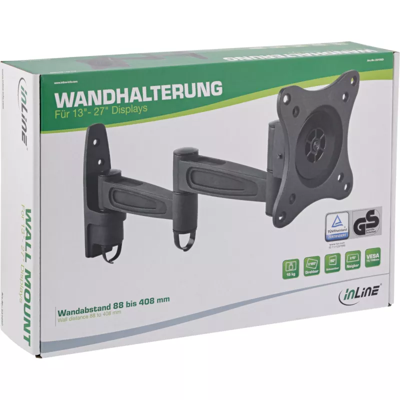 Wandbeugel InLine 23105D voor monitors tot 69 cm 27 inch