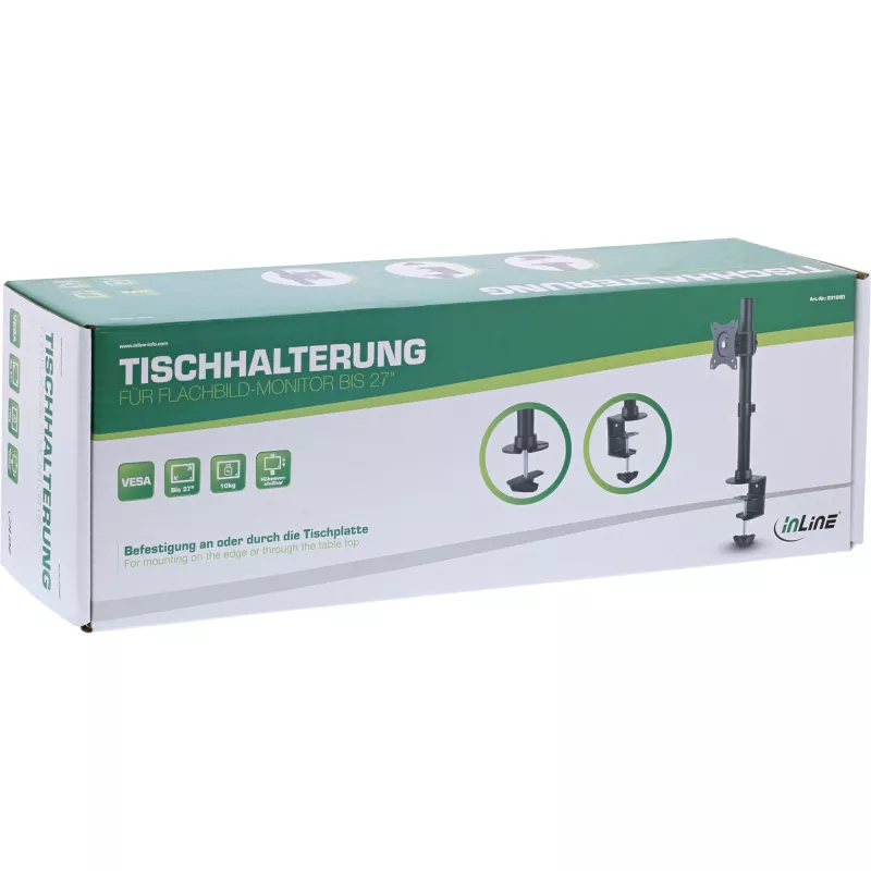 InLine bureaubeugel voor tv/LED/TFT-display tot 69 cm (27 inch), max. 10 kg