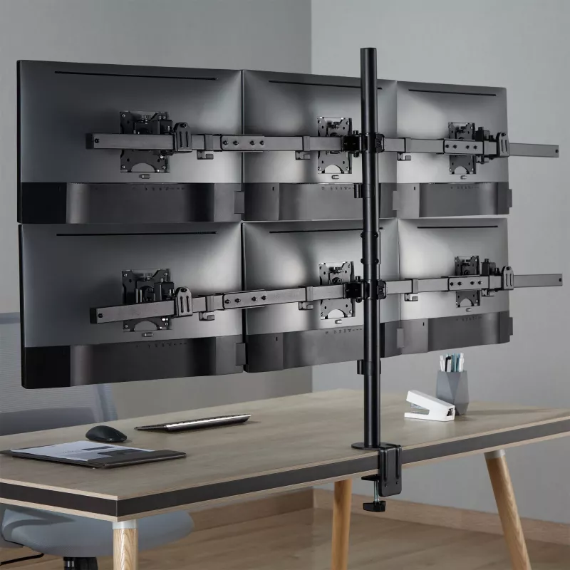 InLine tafelbeugel voor 6x tv / LED / TFT-display tot 81cm 32 inch max. 7kg zwart