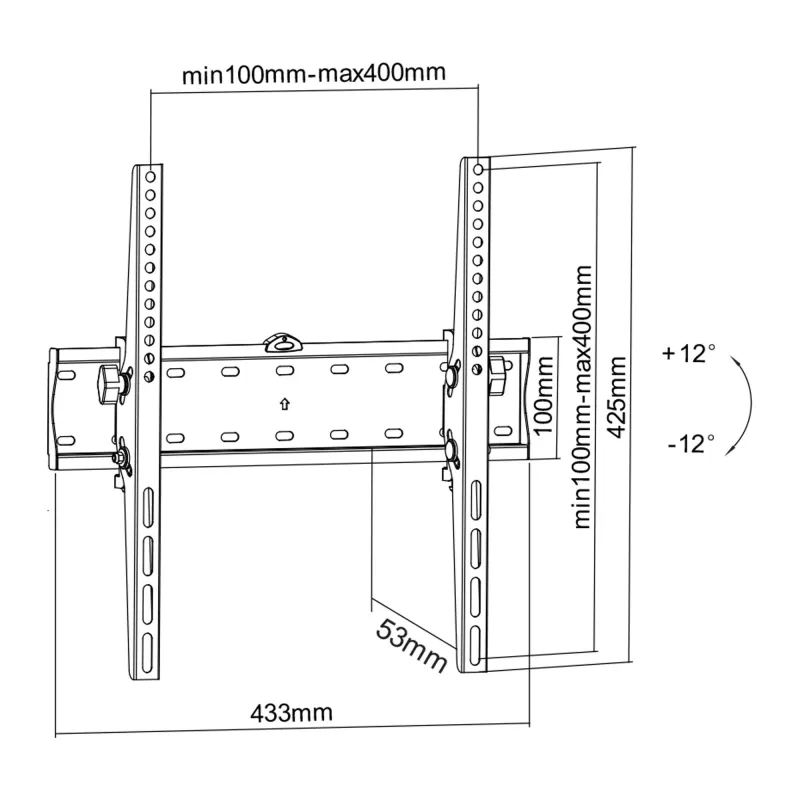 Wandbeugel InLine Basic 23113A voor flatscreen-tv 32-55 inch