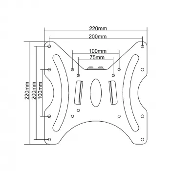 InLine wandbeugel voor TFT 58-107cm 23 - 42 inch max. 30kg