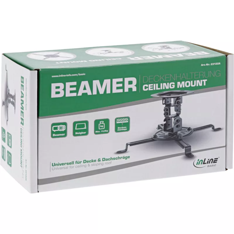 InLine Basic projector-plafondbeugel, 15 cm, max. 13,5 kg