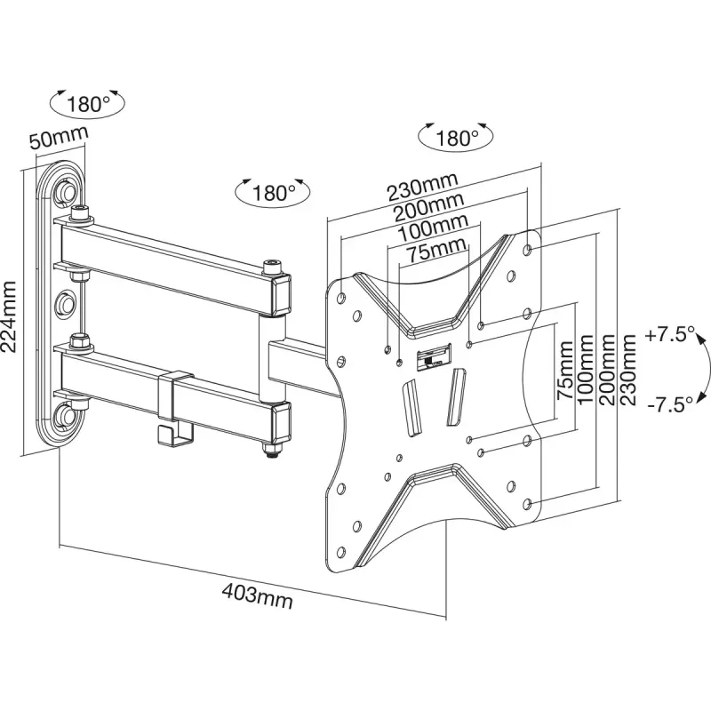 InLine Basic wandbeugel, voor flatscreen-tv 58-107cm (23-42 inch)