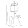 TV-voet InLine 23133W voor 43–65 inch schermen met plank, vrijstaande drager