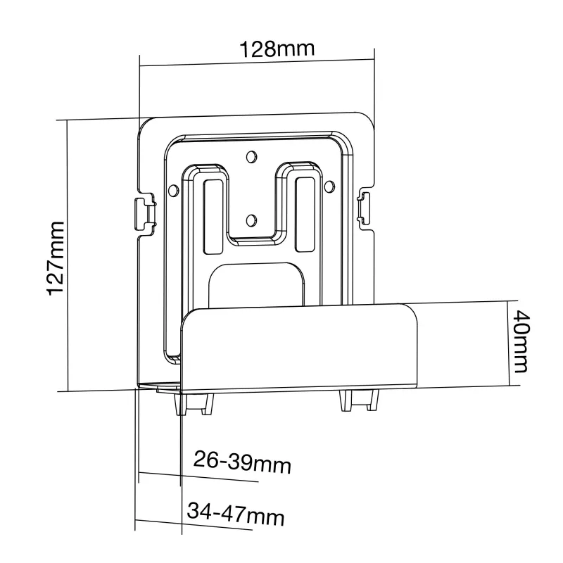 Passieve houder InLine 23152B voor mediastreamingbox 26-39 mm