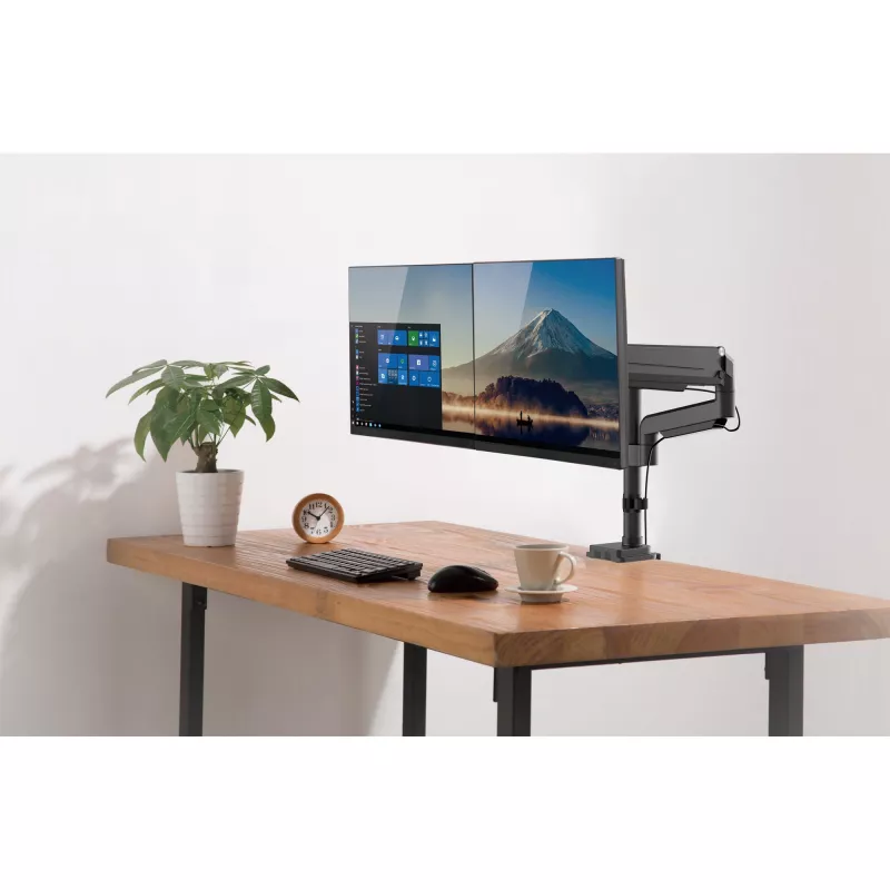 InLine tafelhouder met lift voor twee monitors tot 82 cm (32 inch), 9 kg
