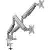 InLine tafelhoeder met lift en USB/audio, 2 monitors tot 81 cm (32 inch) 9 kg, zilver