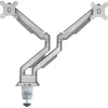 InLine tafelhoeder met lift en USB/audio, 2 monitors tot 81 cm (32 inch) 9 kg, zilver