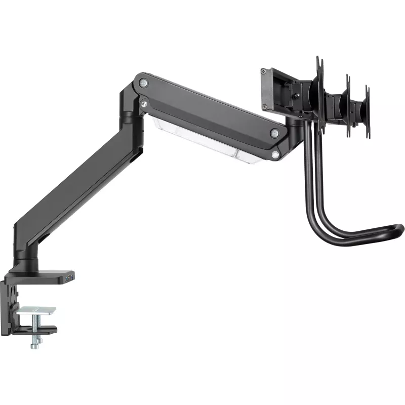 InLine desktopmontage met lift en USB3.0, beweegbaar, voor 3 displays tot 27 inch
