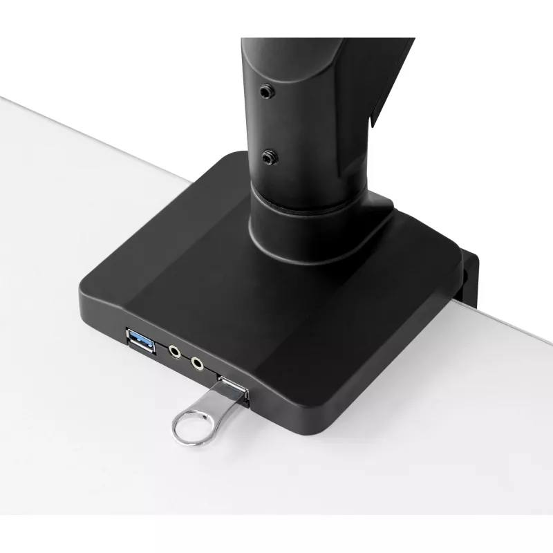 InLine desktopmontage met lift en USB3.0, beweegbaar, voor 3 displays tot 27 inch