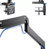 InLine desktopmontage met lift en USB3.0, beweegbaar, voor 3 displays tot 27 inch