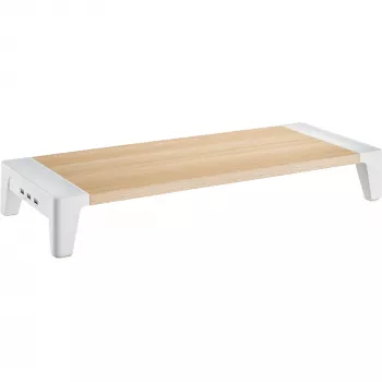 InLine monitorplatform+, 2x USB 3.2 Gen1 en QC3-laden, 80 mm, max. 15 kg