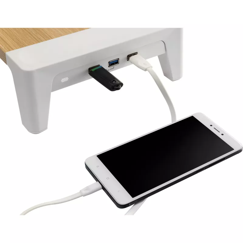 InLine Monitor Platform+, 2x USB 3.2 Gen1 en QC3-lading, 80mm, max. 15kg