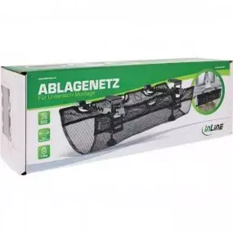 Kabelgoot InLine 23199B zwart onder tafel opbergnet 610x240x390 mm